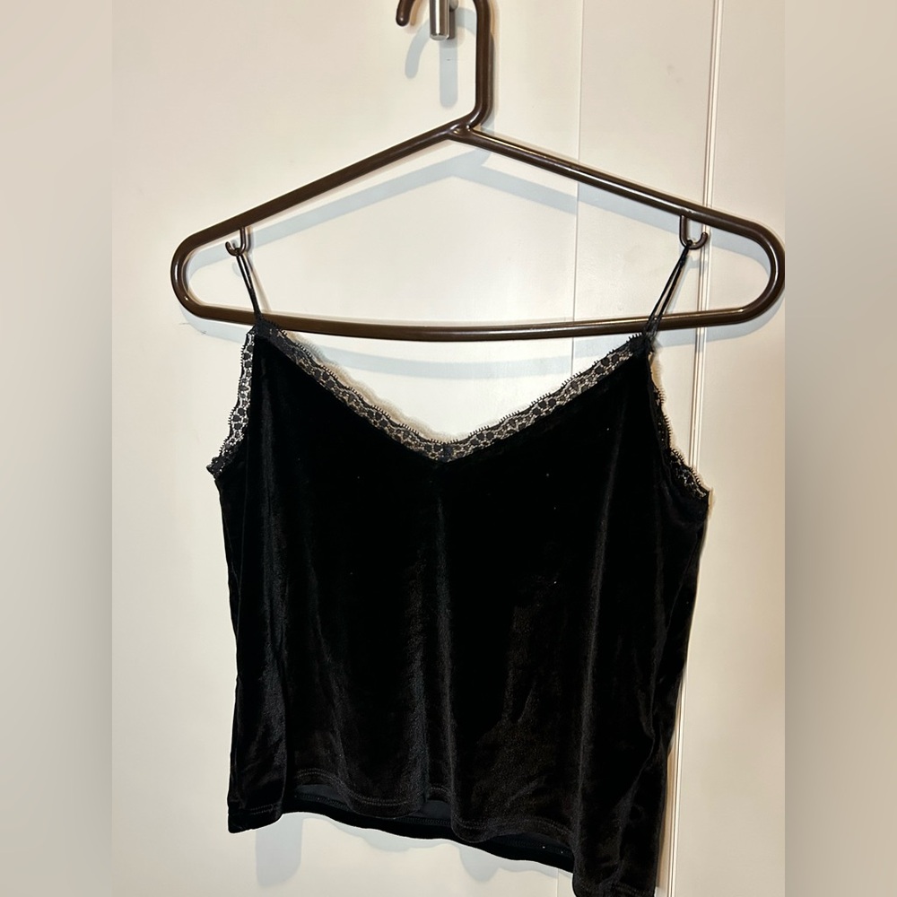 Black Velvet Spaghetti Strap tank top
